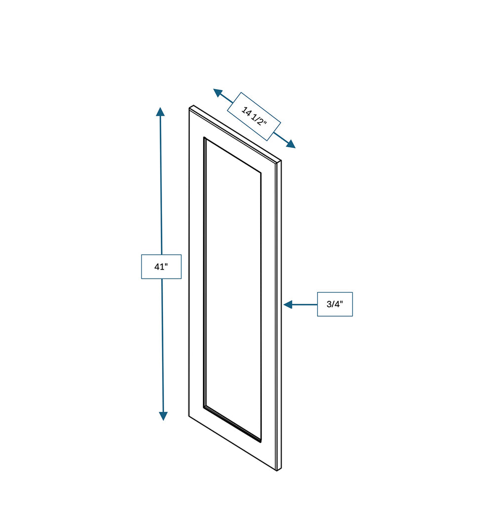 Platinum Grey Clear Glass Door for 15 in. Wide x 12 in. Deep x 42 in. Tall - Wall Shaker Cabinet