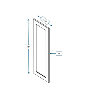 Hampton Pewter Clear Glass Door for 15 in. Wide x 12 in. Deep x 42 in. Tall - Wall Shaker Cabinet