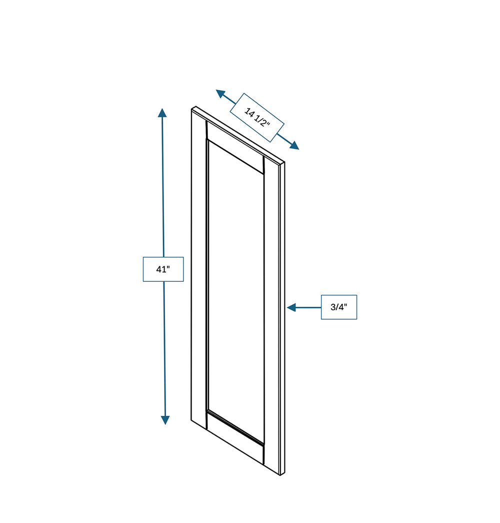 Malibu White Frosted Glass Door for 15 in. Wide x 12 in. Deep x 42 in. Tall - Wall Shaker Cabinet