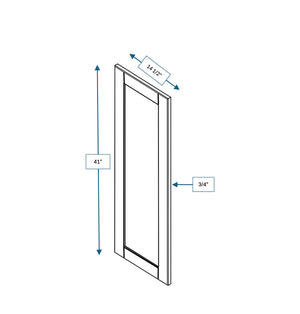 Malibu White Frosted Glass Door for 15 in. Wide x 12 in. Deep x 42 in. Tall - Wall Shaker Cabinet