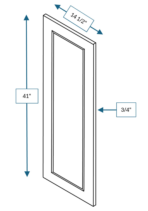 Montpelier Sage Raised Panel Clear Glass Door 15 in. x 42 in.
