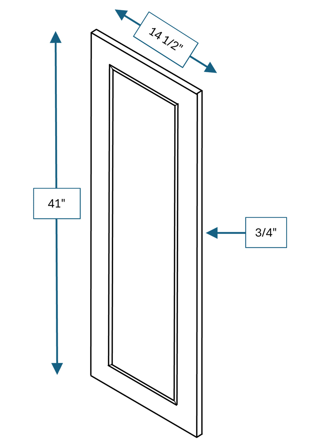 Montpelier Sage Raised Panel Clear Glass Door 15 in. x 42 in.