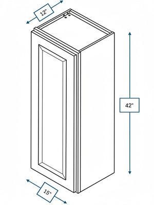 Broad Creek Blue Bevel Shaker 15 in. x  42 in. Wall Cabinet