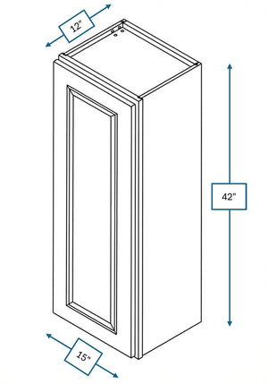 Montpelier Sage Raised Panel 15 in. x 42 in. Wall Cabinet