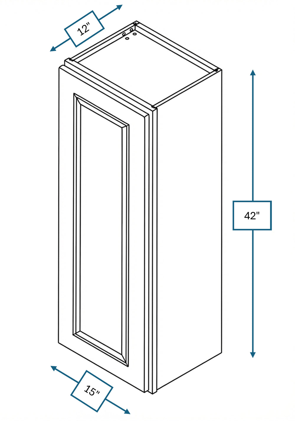 Cotswold Linen Raised Panel 15 in. x 42 in. Wall Cabinet