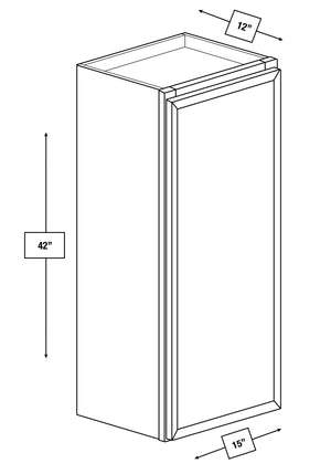 Franklin White Slim Shaker 15 in. x 42 in. Wall Cabinet
