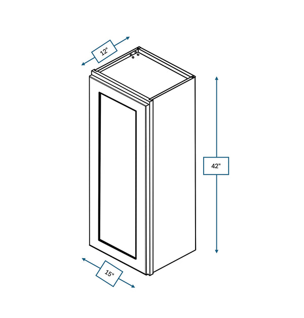 Hampton Pewter 15 in. Wide x 12 in. Deep x 42 in. Tall - Wall Shaker Cabinet