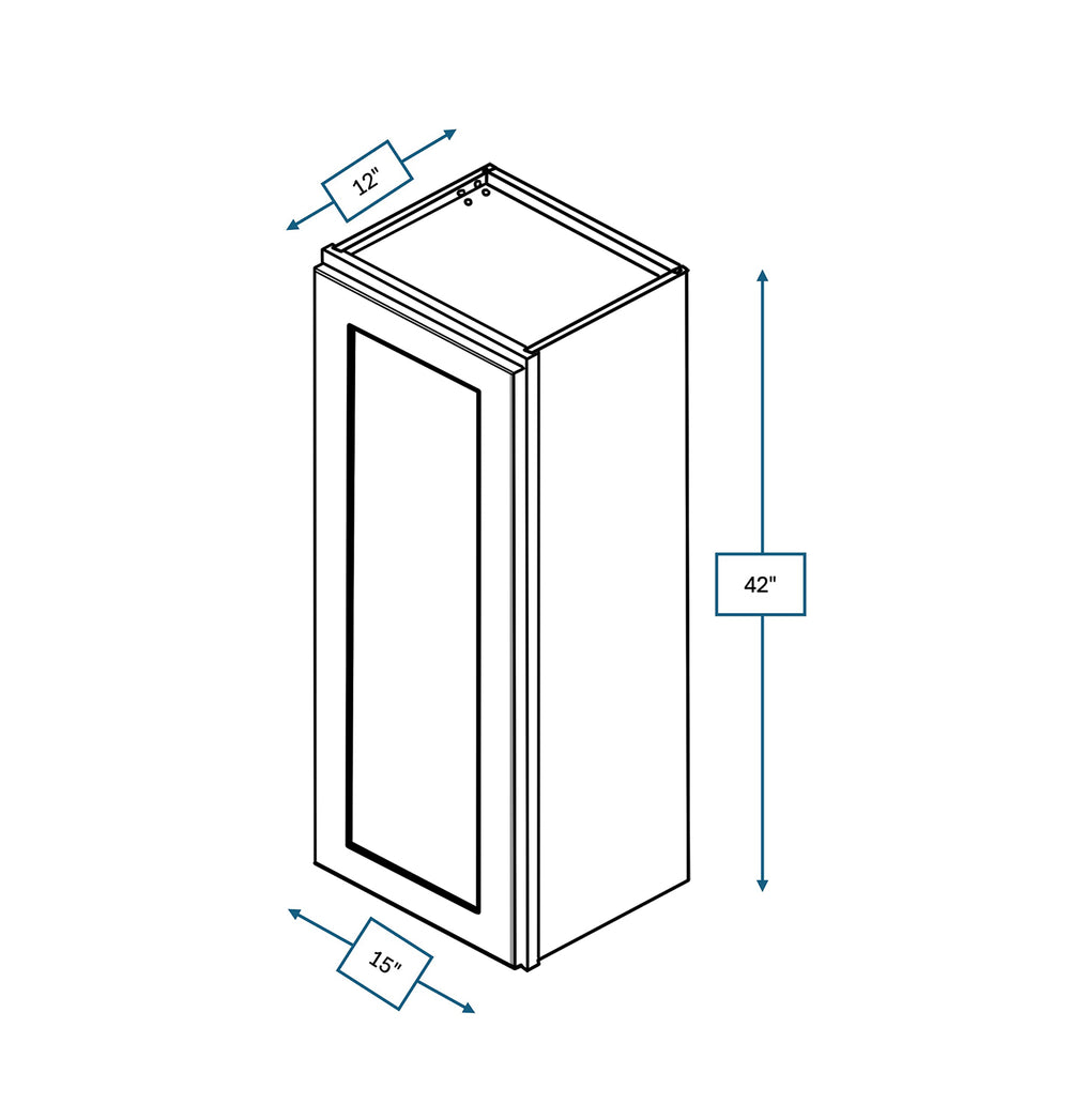 Platinum Grey 15 in. Wide x 12 in. Deep x 42 in. Tall - Wall Shaker Cabinet