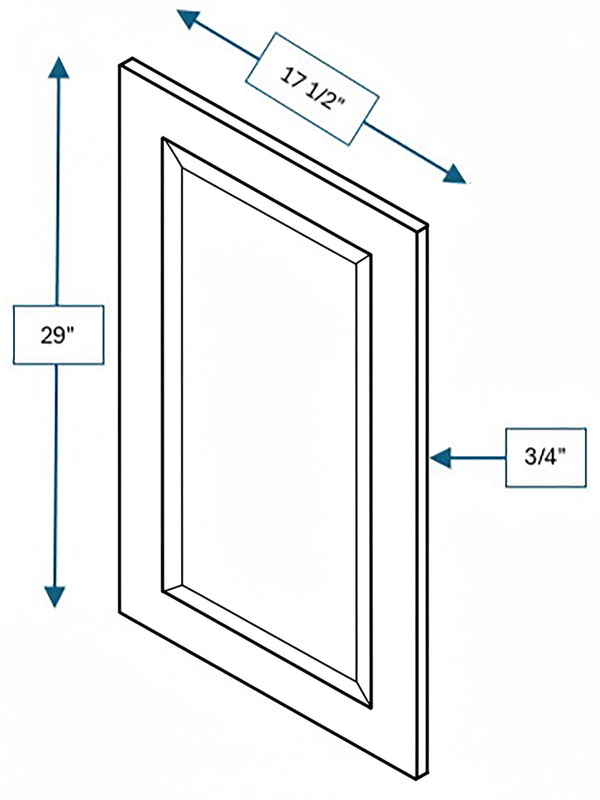 Harbour Town White Bevel Shaker Clear Glass Door  18 in. x 30 in.