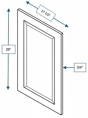Sea Pines Green Bevel Shaker Clear Glass Door  18 in. x 30 in.