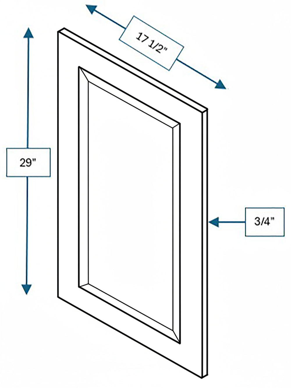 Wexford White Oak Bevel Shaker Clear Glass Door  18 in. x 30 in.