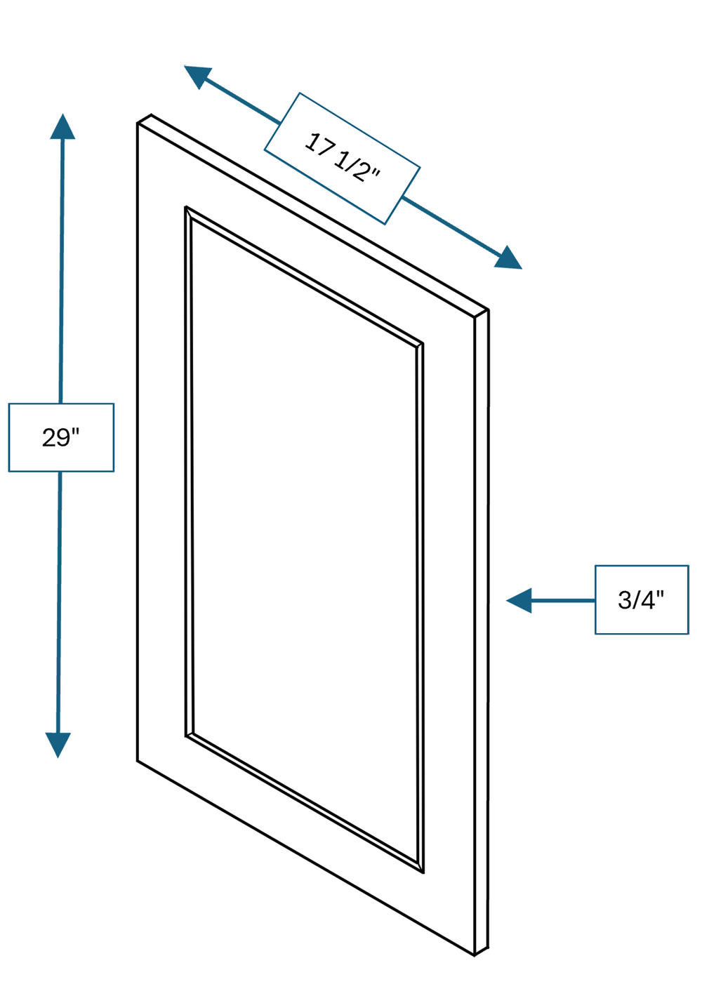 Cotswold Linen Raised Panel Clear Glass Door 18 in. x 30 in.