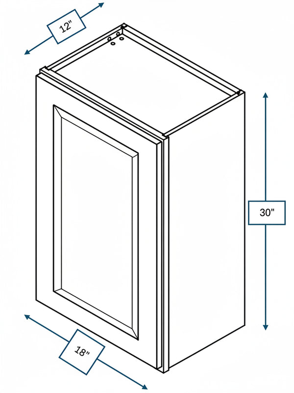 Broad Creek Blue Bevel Shaker 18 in. x 30 in. Wall Cabinet