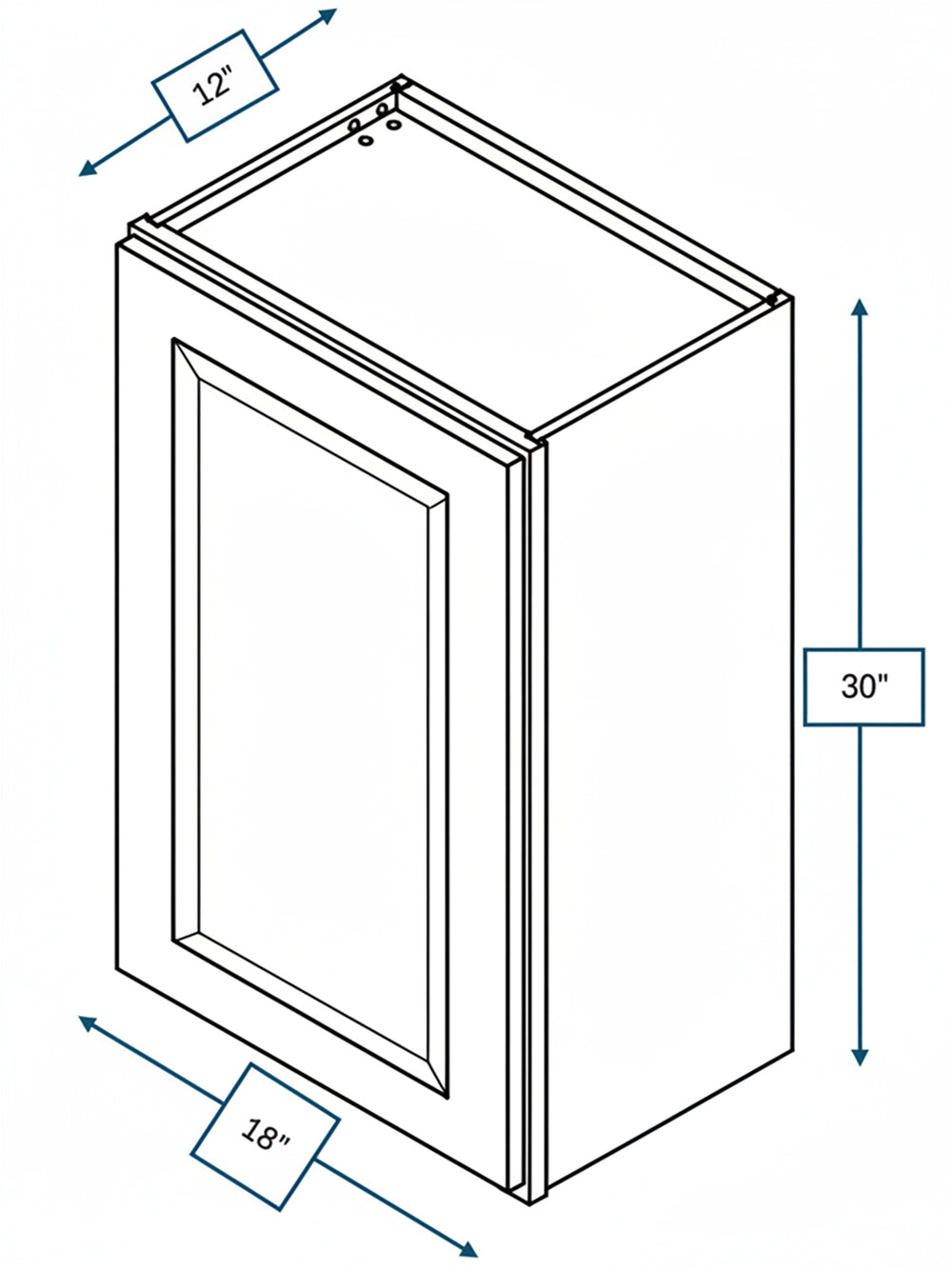 Broad Creek Blue Bevel Shaker 18 in. x 30 in. Wall Cabinet