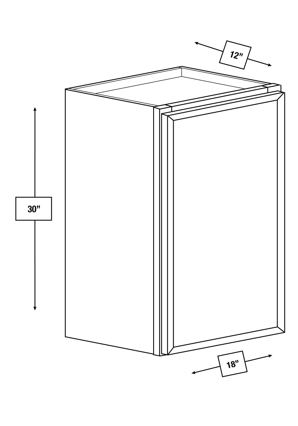 Franklin White Slim Shaker 18 in. x 30 in. Wall Cabinet