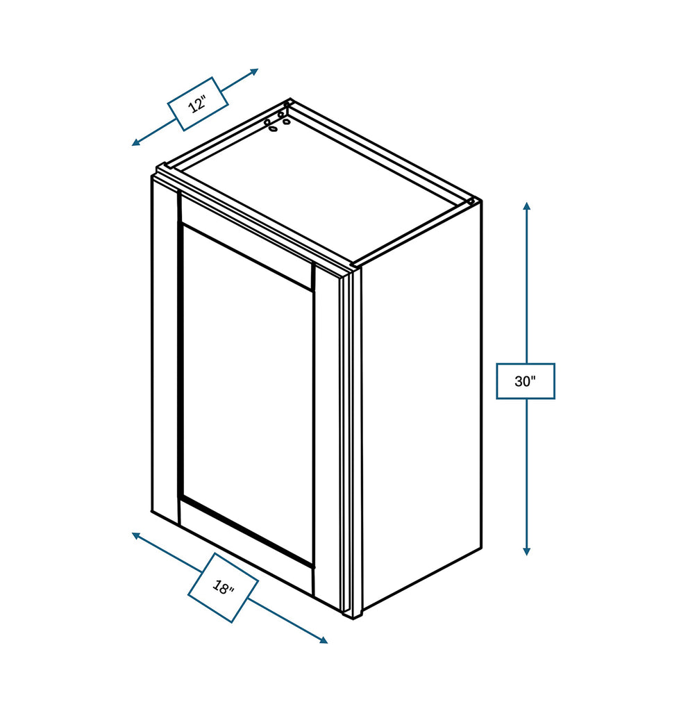 Malibu White Shaker 18 in. x 30 in. Wall Cabinet