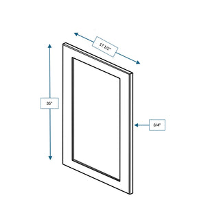 Platinum Grey Clear Glass Door for 18 in. Wide x 12 in. Deep x 36 in. Tall - Wall Shaker Cabinet