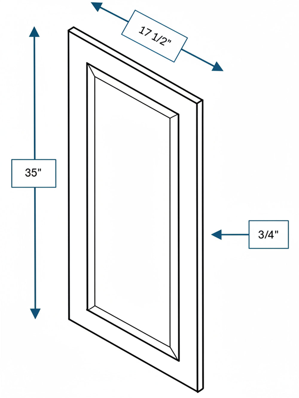 Wexford White Oak Bevel Shaker Clear Glass Door  18 in. x 36 in.