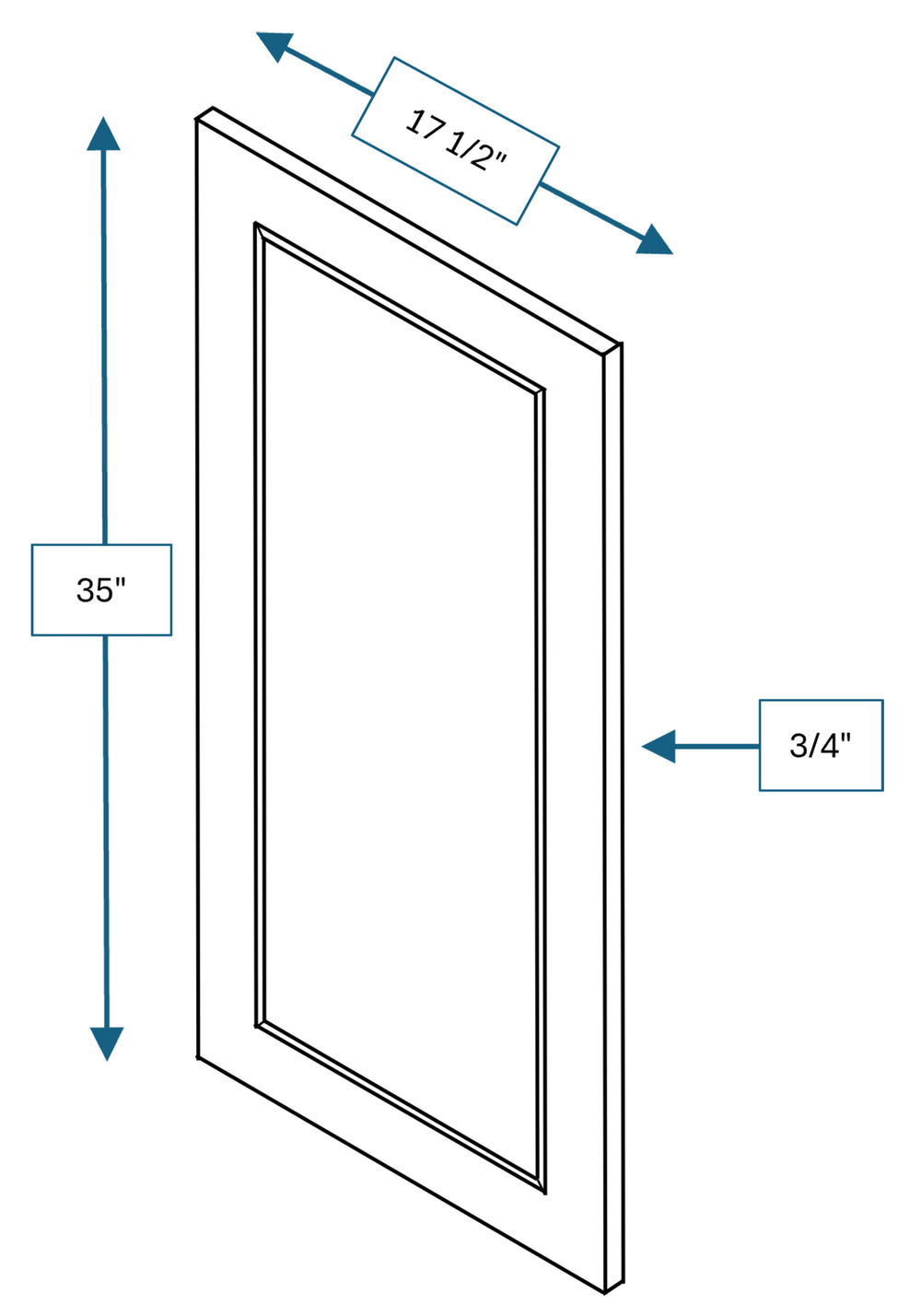 Montpelier Sage Raised Panel Clear Glass Door 18 in. x 36 in.