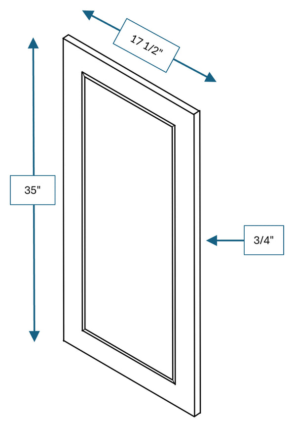 Montpelier Sage Raised Panel Clear Glass Door 18 in. x 36 in.