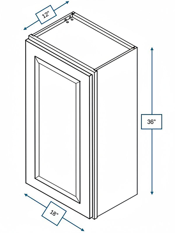Broad Creek Blue Bevel Shaker 18 in. x 36 in. Wall Cabinet