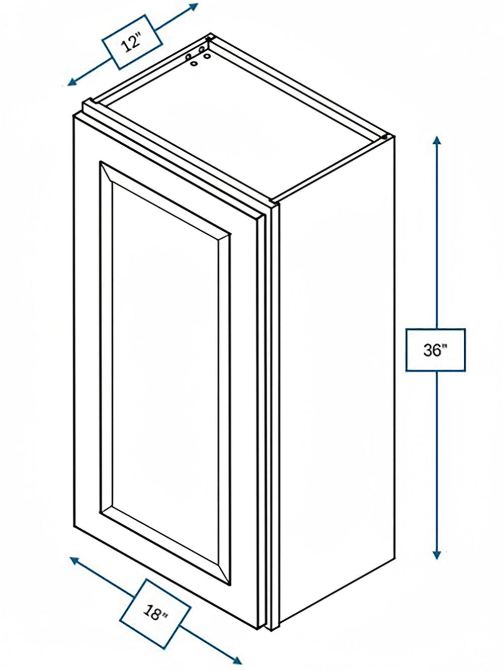 Wexford White Oak Bevel Shaker 18 in. x 36 in. Wall Cabinet