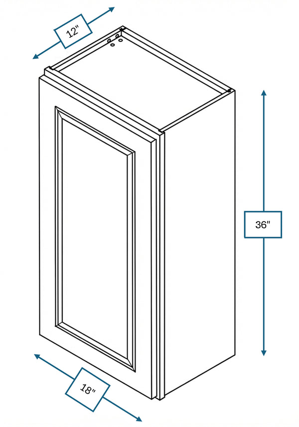 Chalet White Raised Panel 18 in. x 36 in. Wall Cabinet