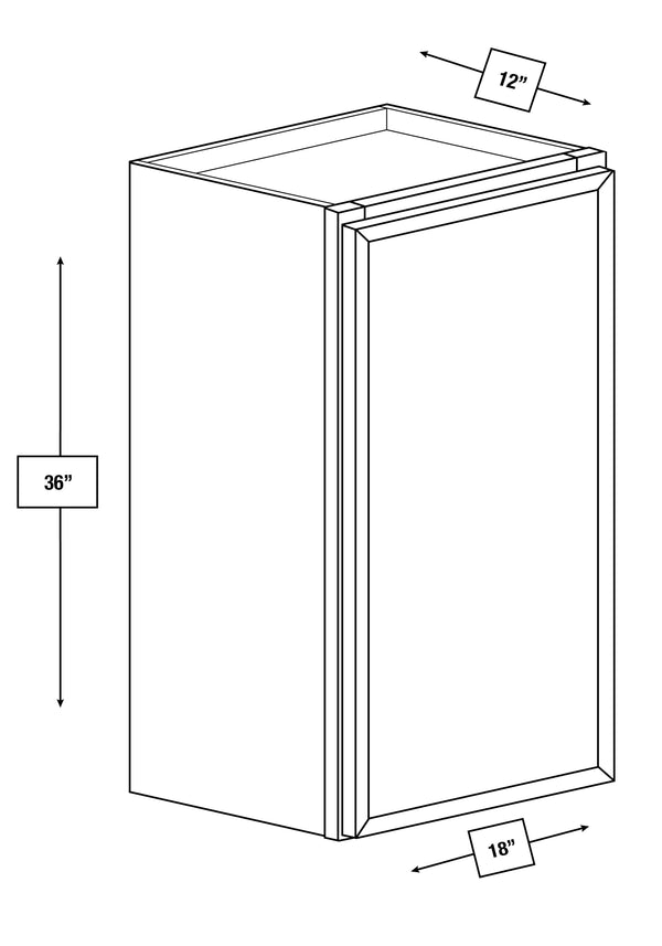 Franklin White Slim Shaker 18 in. x 36 in. Wall Cabinet