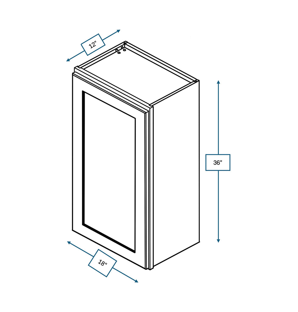 Nantucket Bluff Shaker 18 in. x 36 in. Wall Cabinet