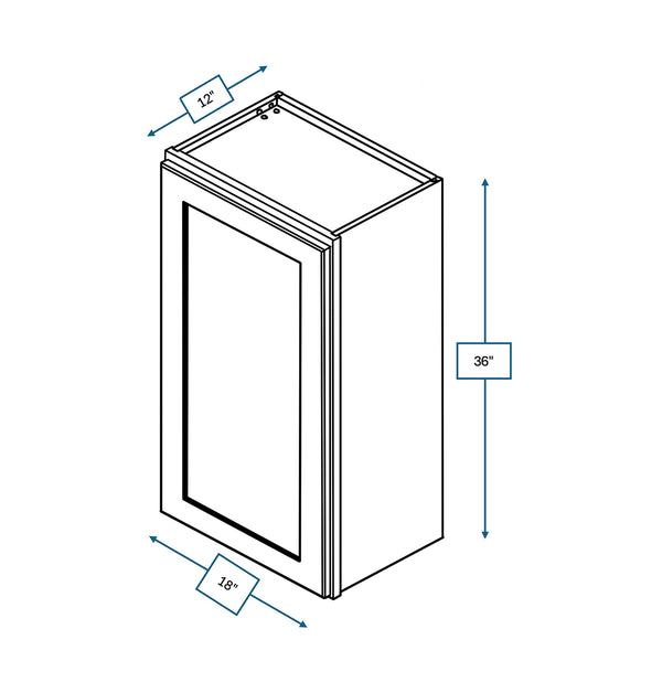 Platinum Grey 18 in. Wide x 12 in. Deep x 36 in. Tall - Wall Shaker Cabinet