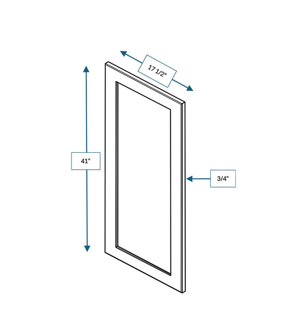Platinum Grey Clear Glass Door for 18 in. Wide x 12 in. Deep x 42 in. Tall - Wall Shaker Cabinet