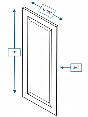 Harbour Town White Bevel Shaker Clear Glass Door  18 in. x 42 in.