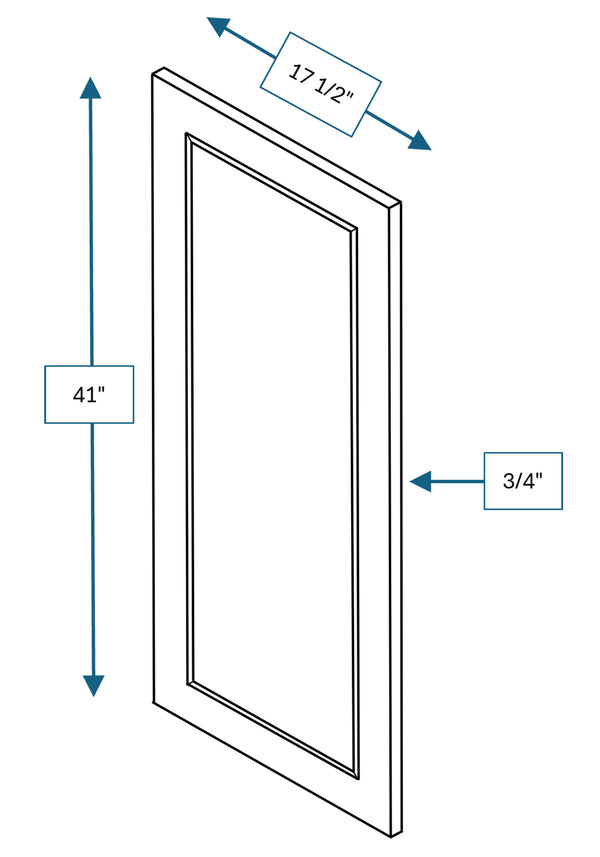 Montpelier Sage Raised Panel Clear Glass Door 18 in. x 42 in.