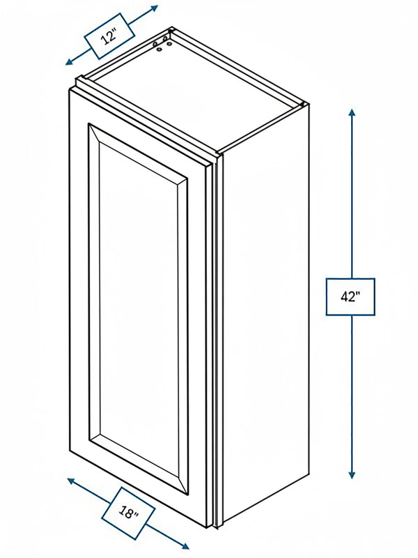 Broad Creek Blue Bevel Shaker 18 in. x 42 in. Wall Cabinet