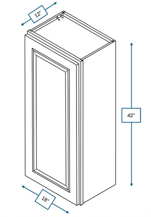 Chalet White Raised Panel 18 in. x 42 in. Wall Cabinet