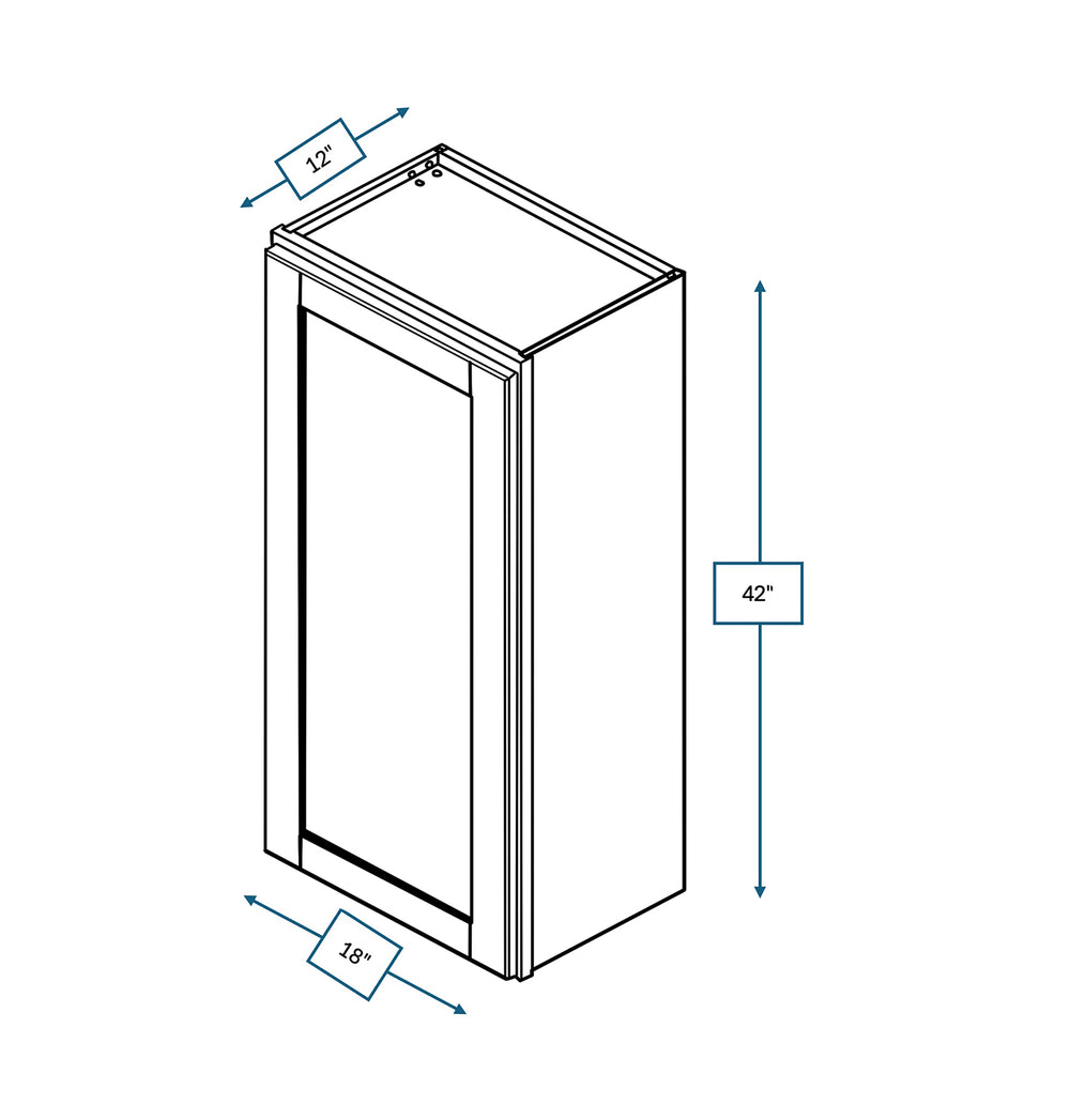 Malibu White 18 in. Wide x 12 in. Deep x 42 in. Tall - Wall Shaker Cabinet