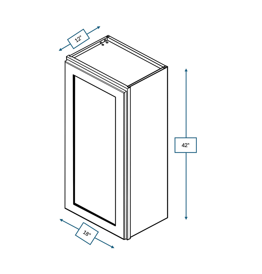 Platinum Grey 18 in. Wide x 12 in. Deep x 42 in. Tall - Wall Shaker Cabinet
