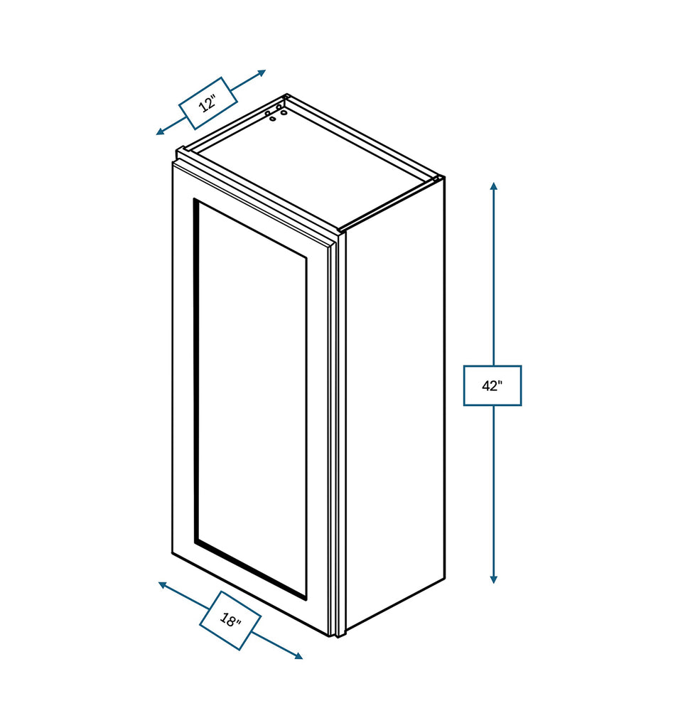 Hampton Pewter Shaker 18 in. x 42 in. Wall Cabinet