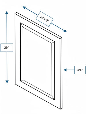 Harbour Town White Bevel Shaker Clear Glass Door  21 in. x 30 in.
