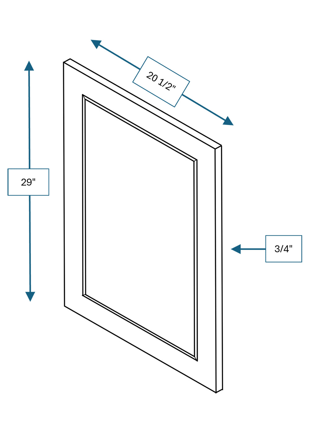 Knightsbridge Brown Raised Panel Clear Glass Door 21 in. x 30 in.