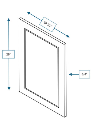 Cotswold Linen Raised Panel Clear Glass Door 21 in. x 30 in.