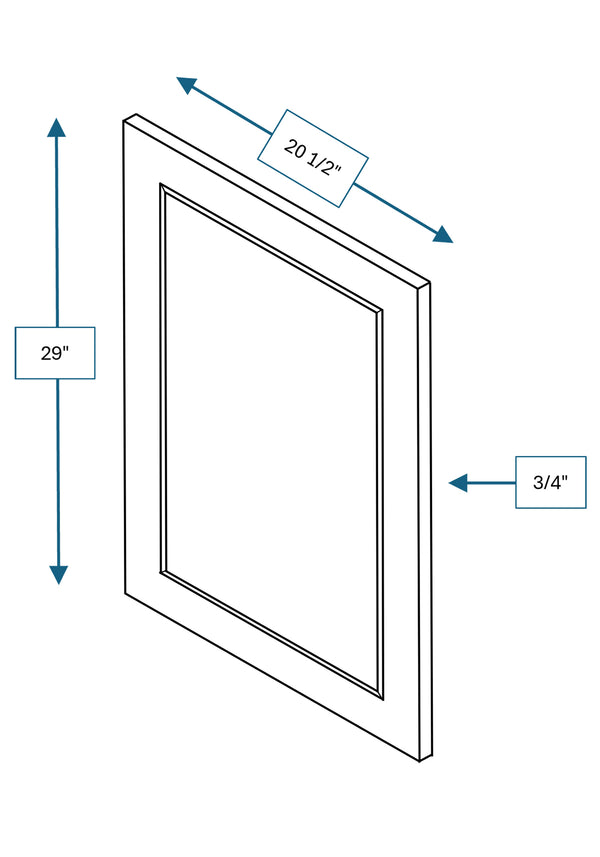 Chalet White Raised Panel Clear Glass Door 21 in. x 30 in.