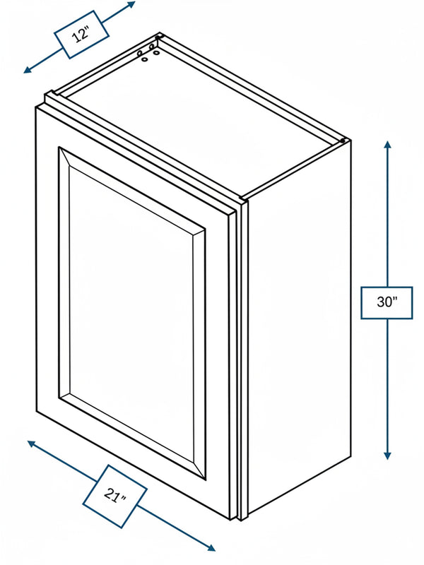 Broad Creek Blue Bevel Shaker 21 in. x 30 in. Wall Cabinet