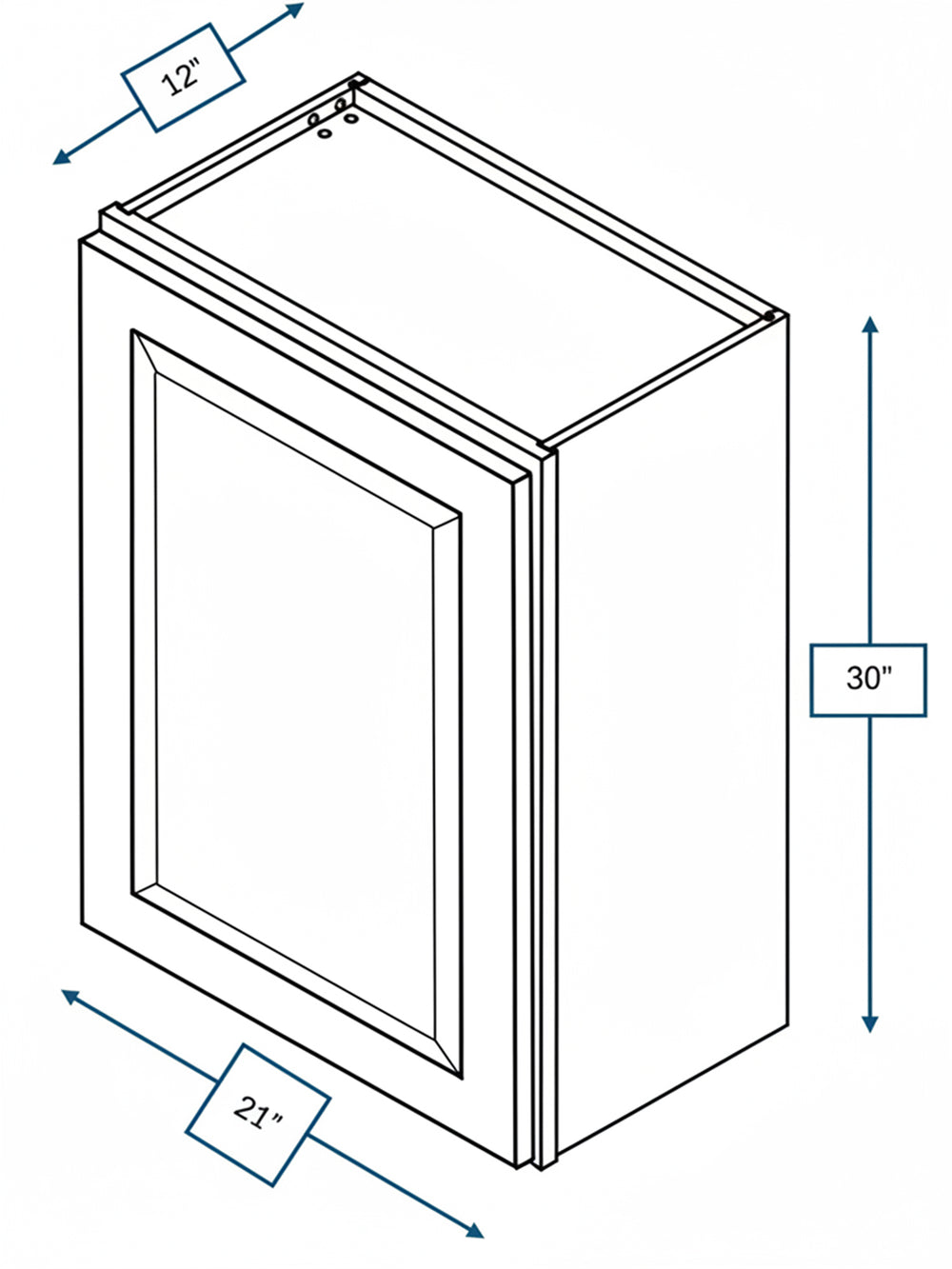 Wexford White Oak Bevel Shaker 21 in. x 30 in. Wall Cabinet