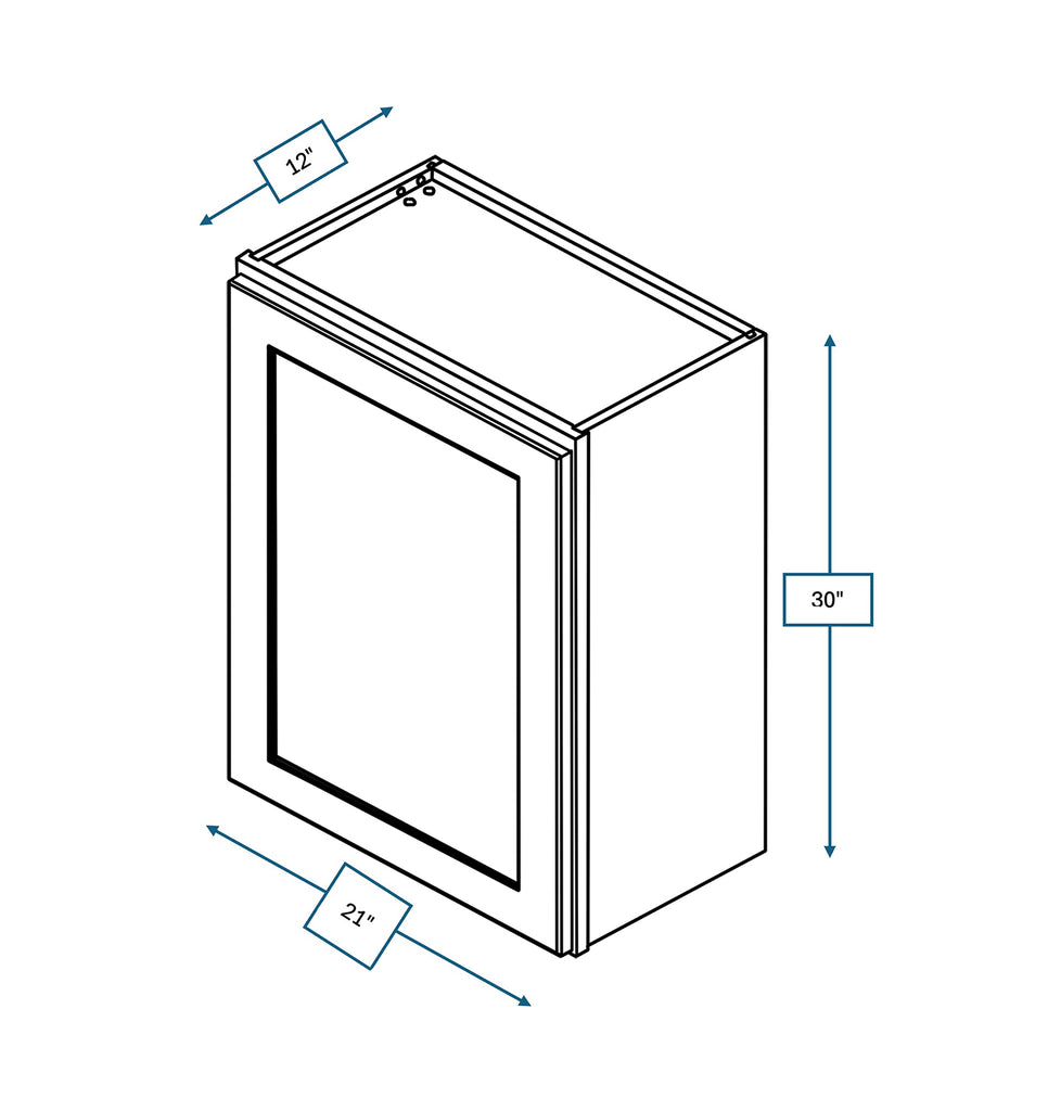 Hampton Pewter Shaker 21 in. x 30 in. Wall Cabinet