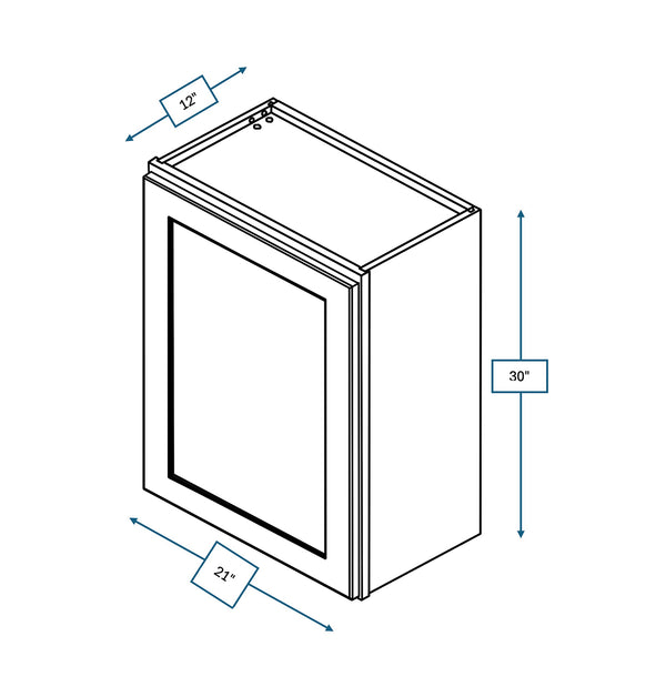 Platinum Grey 21 in. Wide x 12 in. Deep x 30 in. Tall - Wall Shaker Cabinet