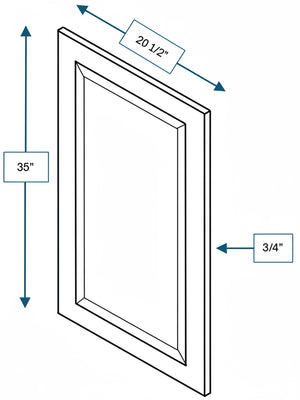 Broad Creek Blue Bevel Shaker Clear Glass Door  21 in. x 36 in.