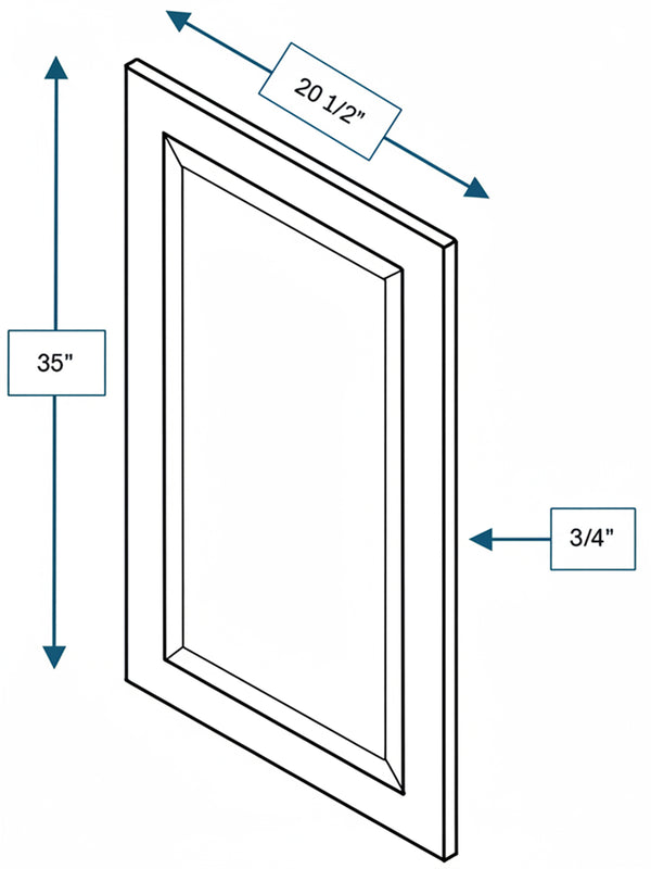 Sea Pines Green Bevel Shaker Clear Glass Door  21 in. x 36 in.