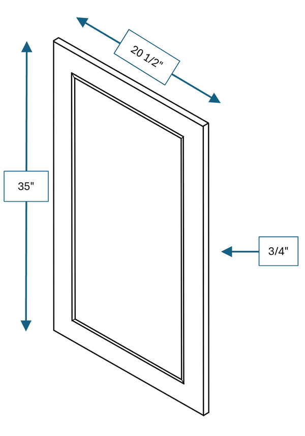 Montpelier Sage Raised Panel Clear Glass Door 21 in. x 36 in.