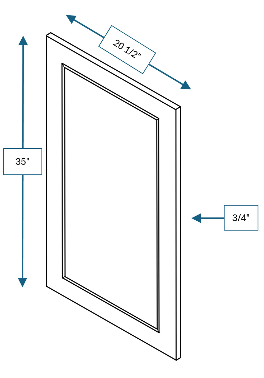 Cotswold Linen Raised Panel Clear Glass Door 21 in. x 36 in.